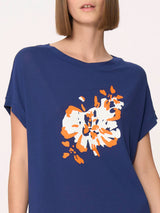 Maglietta con stampa floreale in jersey di viscosa crêpe -  - Ragno