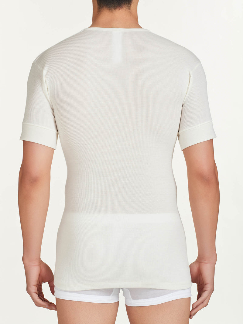 Merino Light - Maglietta girocollo in costina di lana leggera -  - Ragno