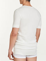 Sintonia luxury - Maglietta girocollo lana fuori e cotone sulla pelle -  - Ragno