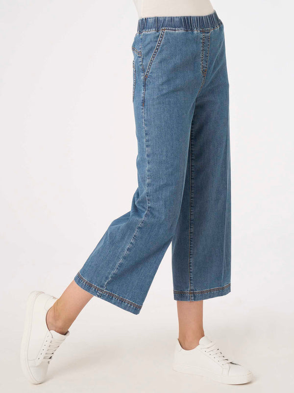 Jeans wide leg in Denim Eco Cotton - Ragno