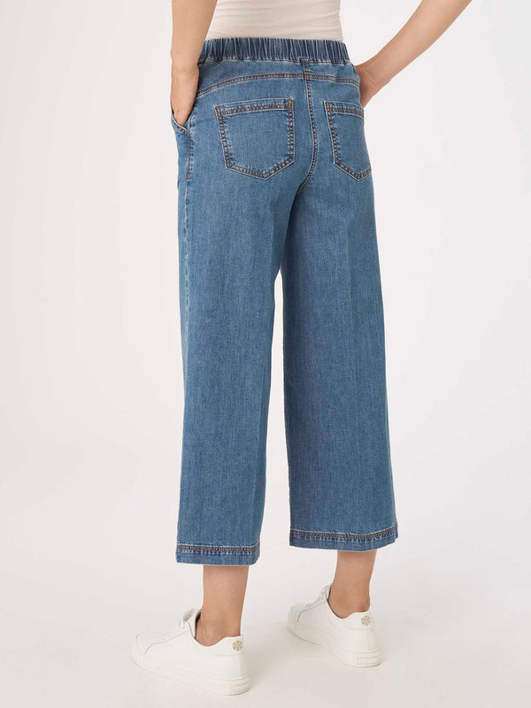 Jeans wide leg in Denim Eco Cotton - Ragno